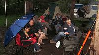 09-A wet night, but the convoy enjoys an evening under the tarp!